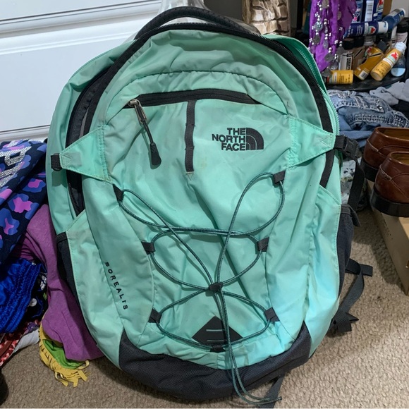 The North Face Handbags - The North Face Borealis Mint Green Teal Turquoise School Hiking Backpack Bookbag